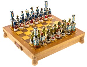 Chess made of porcelain "Traffic police"