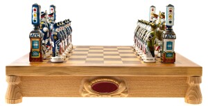 Chess made of porcelain "Traffic police"