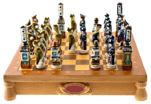 Chess made of porcelain "Traffic police"