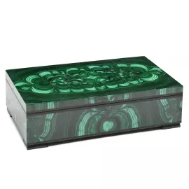Jewelry and banknote box made of malachite "Lux"