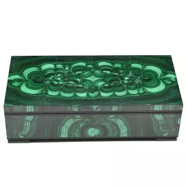 Jewelry and banknote box made of malachite "Lux"