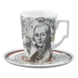 Чайная пара "Полководцы России: Федор Ушаков" форма Гранд, в подарочной упаковке