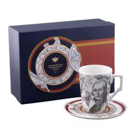 Чайная пара "Полководцы России: Федор Ушаков" форма Гранд, в подарочной упаковке