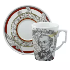 Чайная пара "Полководцы России: Александр Суворов" форма Гранд, в подарочной упаковке