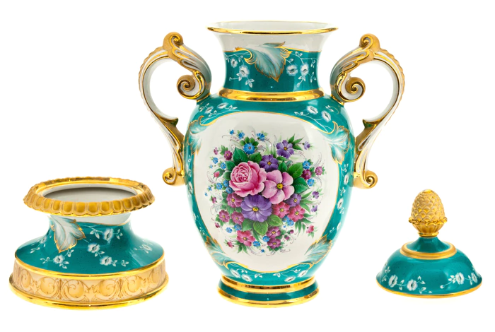Vase with handles on a stand "Flowers"