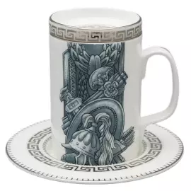 Чайная пара "Слава Веков платина" форма Топ, в подарочной упаковке