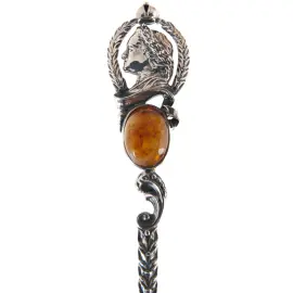 Чайный набор из янтаря "Пётр I и Екатерина" на 2 персоны, в подарочной коробке