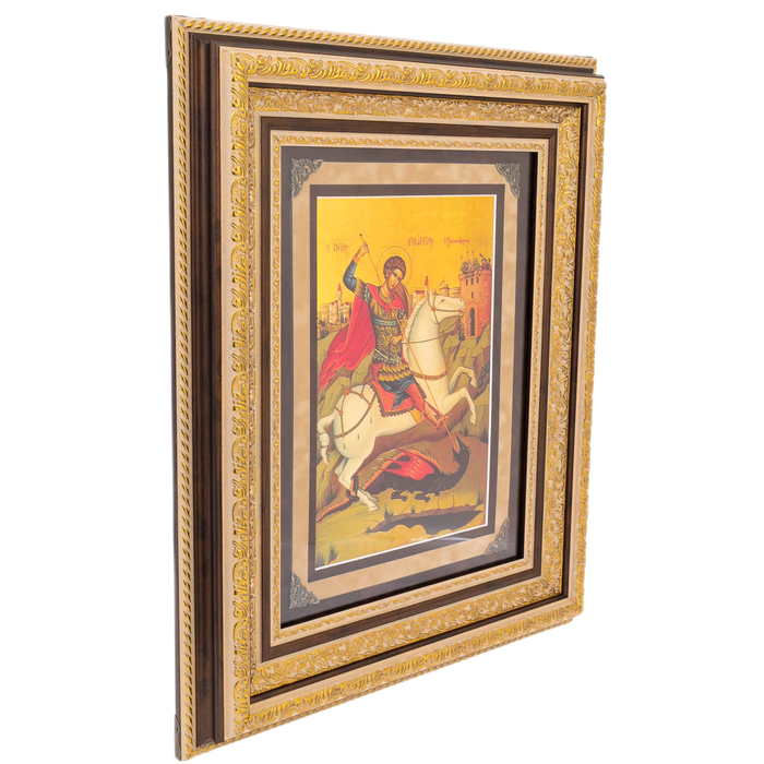 Painting on gold leaf "George the Victorious" brown/beige