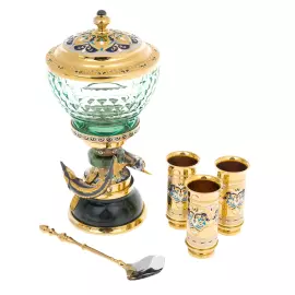Caviar set "Gifts of the sea" on jade, Zlatoust