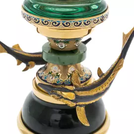 Caviar set "Gifts of the sea" on jade, Zlatoust