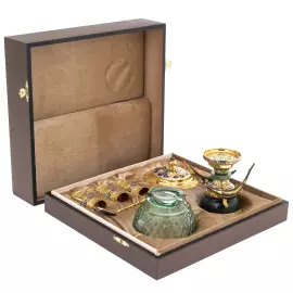 Caviar set "Gifts of the sea" on jade, Zlatoust