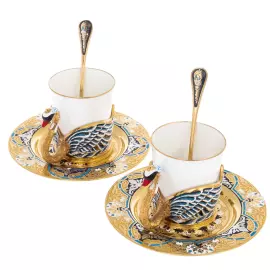 Coffee set for 2 persons "Swan fidelity" Zlatoust