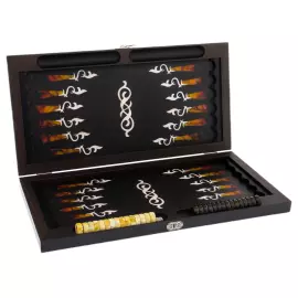 Backgammon made of ash and amber "Arabian Falcon"