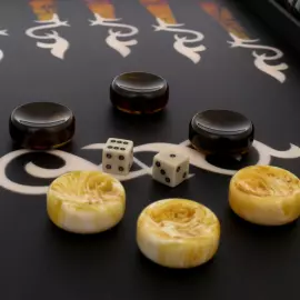 Backgammon made of ash and amber "Arabian Falcon"