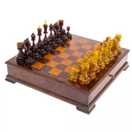 Chess with amber pieces "Classic" is big