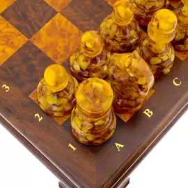 Chess with amber pieces "Classic" is big