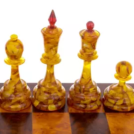 Chess with amber pieces "Classic" is big