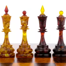 Chess with amber pieces "Classic" is big