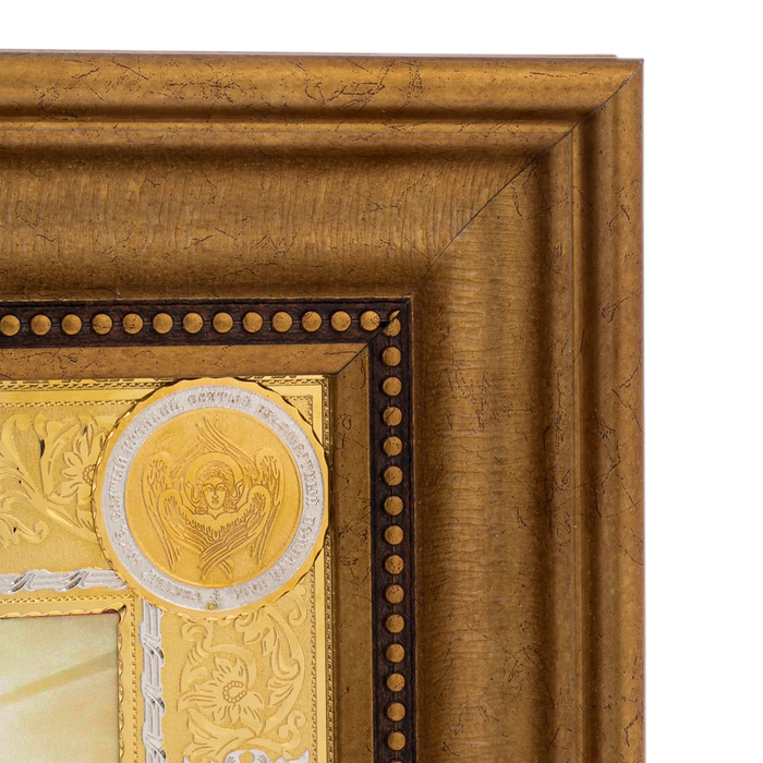 The icon in the baguette "Saved on the throne" by Chrysostom