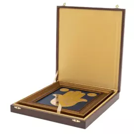 Панно-оберег в багете "Хамса" Златоуст