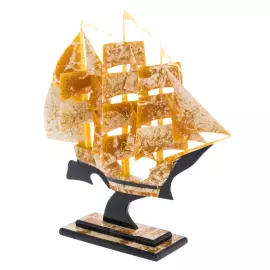 Корабль янтарный "Бригантина" малый