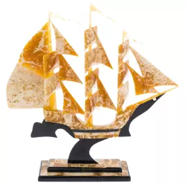 Корабль янтарный "Бригантина" малый