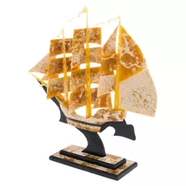 Корабль янтарный "Бригантина" малый