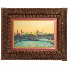 Painting on gold leaf "Big Stone Bridge"