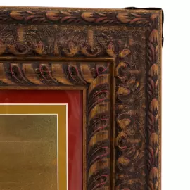 Painting on gold leaf "Big Stone Bridge"