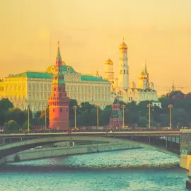 Painting on gold leaf "Big Stone Bridge"