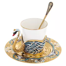 Кофейная пара "Лебедь" Златоуст