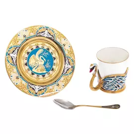 Кофейная пара "Лебедь" Златоуст