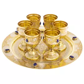 Набор для водки "Царский" на 6 персон, 7 предметов, Златоуст