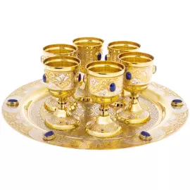 Набор для водки "Царский" на 6 персон, 7 предметов, Златоуст