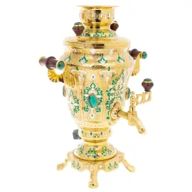 Чайный сервиз с самоваром "Летний" на 4 персоны, 14 предметов, Златоуст