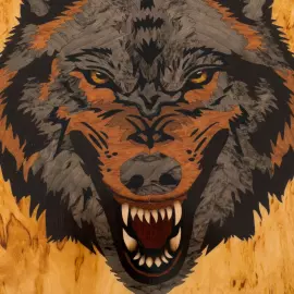 Karelian birch backgammon "Wolf"