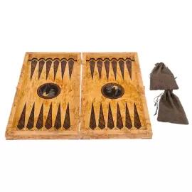 Karelian birch backgammon "Wolf"