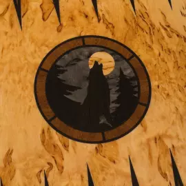 Karelian birch backgammon "Wolf"