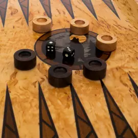 Karelian birch backgammon "Wolf"