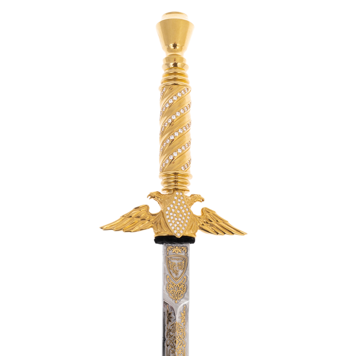Souvenir dirk "Russia" with cubic zirconia, Zlatoust