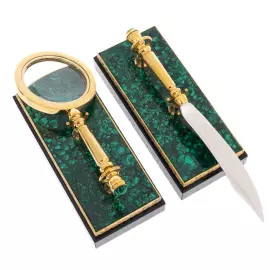 Malachite writing set "Eagle" Zlatoust