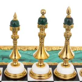 Шахматы из малахита "Люкс" Златоуст