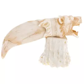 Скульптура из клыка медведя, рогов лося и оленя "Охота"