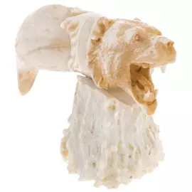 Скульптура из клыка медведя, рогов лося и оленя "Охота"