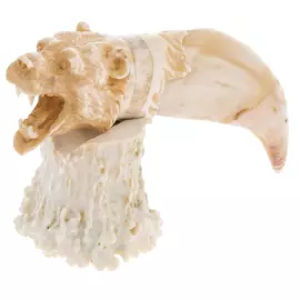 Скульптура из клыка медведя, рогов лося и оленя "Охота"