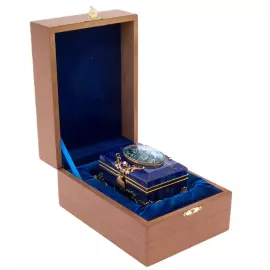 Шкатулка из лазурита "Морская" с жемчугом, Златоуст