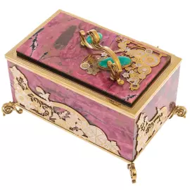 Шкатулка из родонита "Нежность" с хризопразом, Златоуст