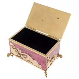 Шкатулка из родонита "Нежность" с хризопразом, Златоуст