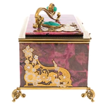 Rhodonite casket "Tenderness" with chrysoprase, Zlatoust