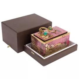 Шкатулка из родонита "Нежность" с хризопразом, Златоуст